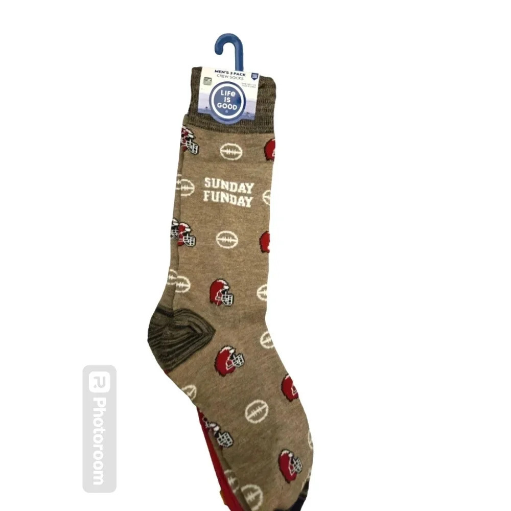 Life Is Good Football Dress Socks 3 Pair